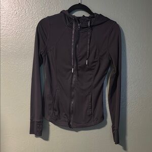 Black Hooded Zip-Up Jacket
